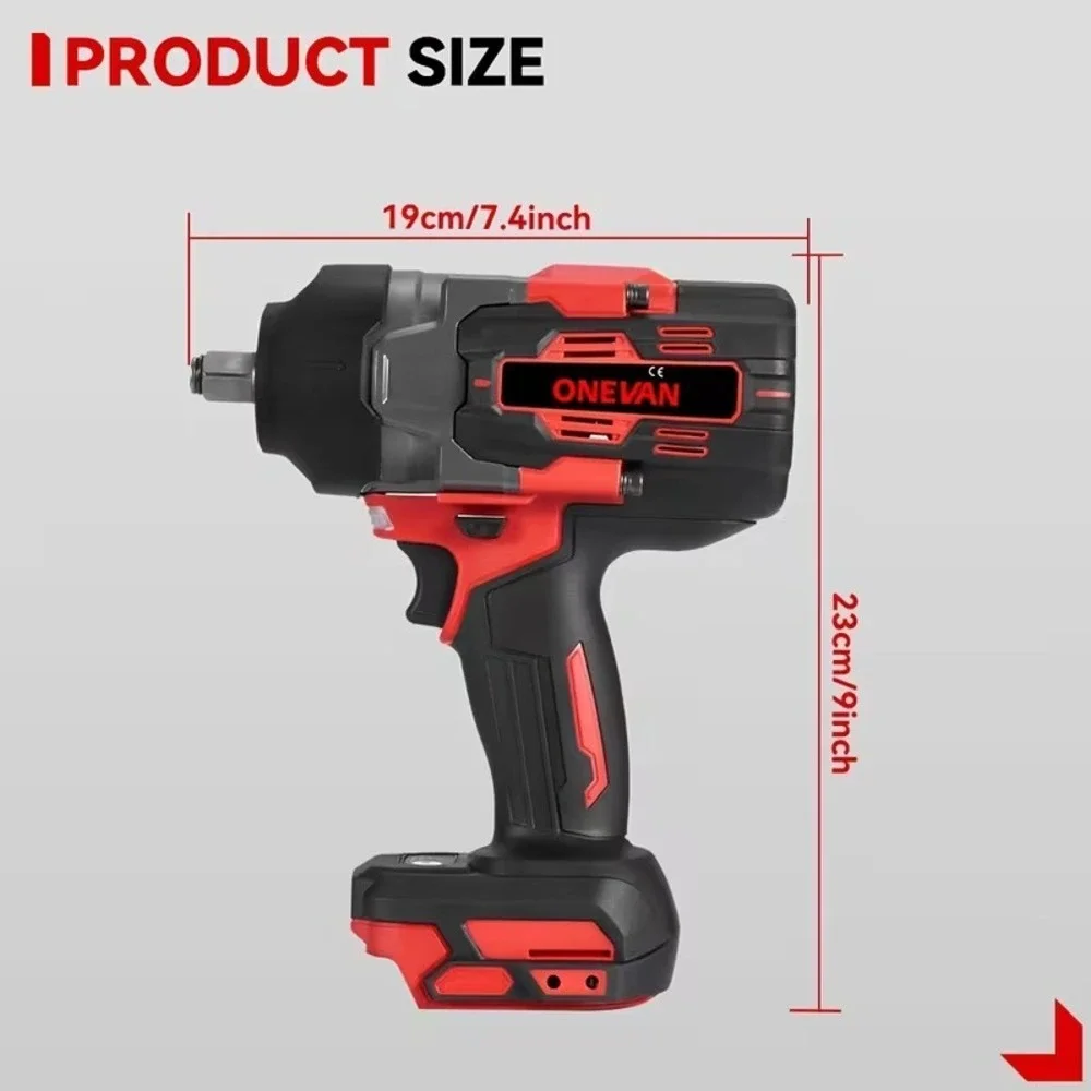 Cordless Electric Impact Wrench Gun‎ 1/2'' High Power Driver w/ 2 Li-ion Battery